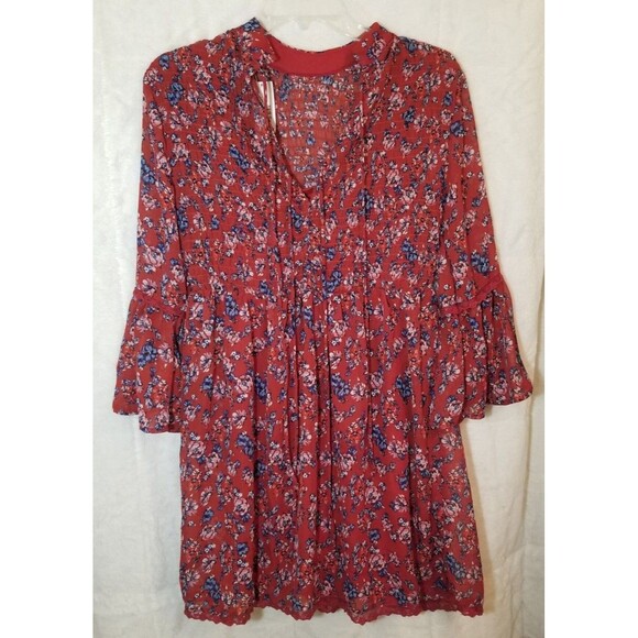 City Triangles Dresses & Skirts - City Triangle Bohemian Peasant Mini Dress with Bell Sleeves Boho Size Large